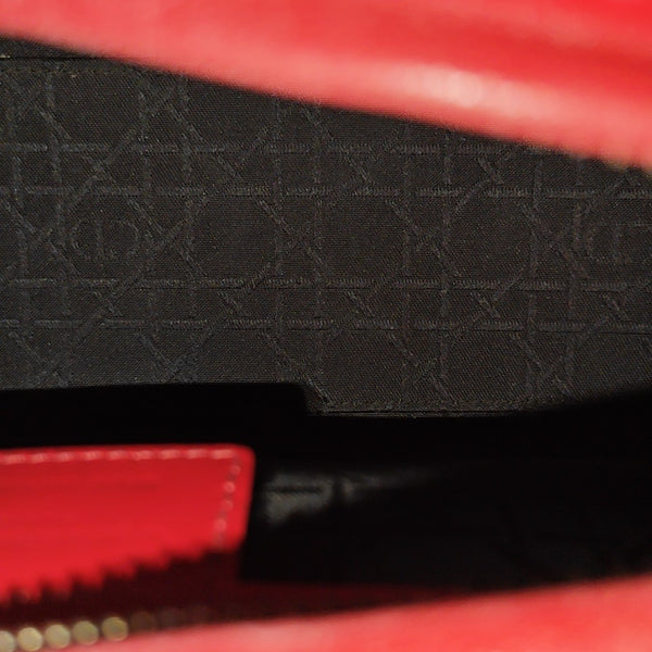 Lady Dior Medium Cannage Patent Leather Red