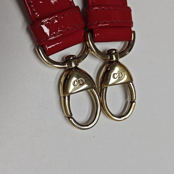 Lady Dior Medium Cannage Patent Leather Red