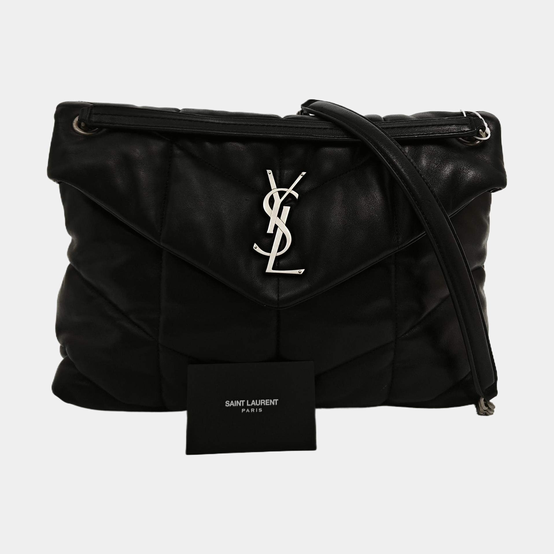 LOULOU Medium Quilted Lambskin Black
