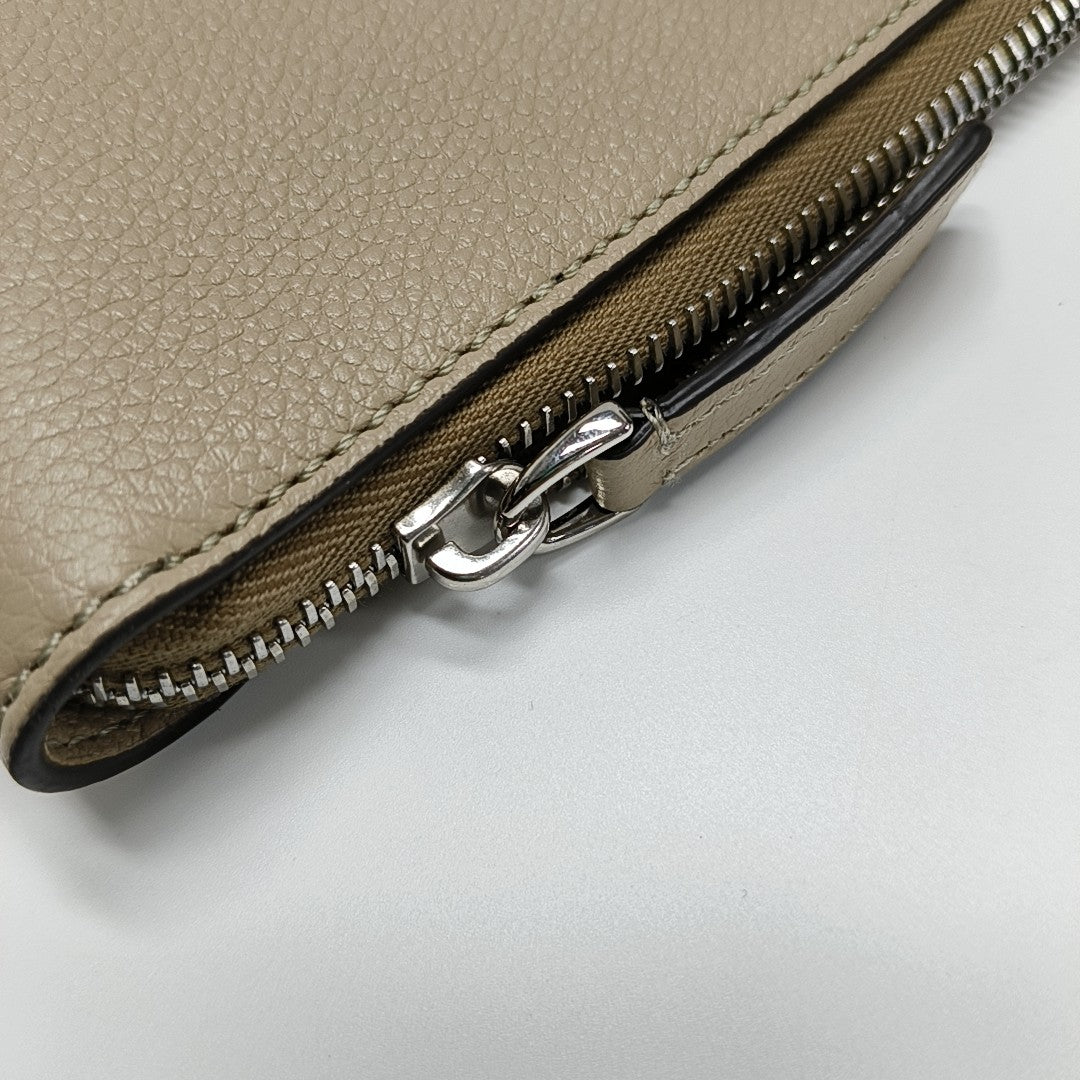 Leather Clutch Beige