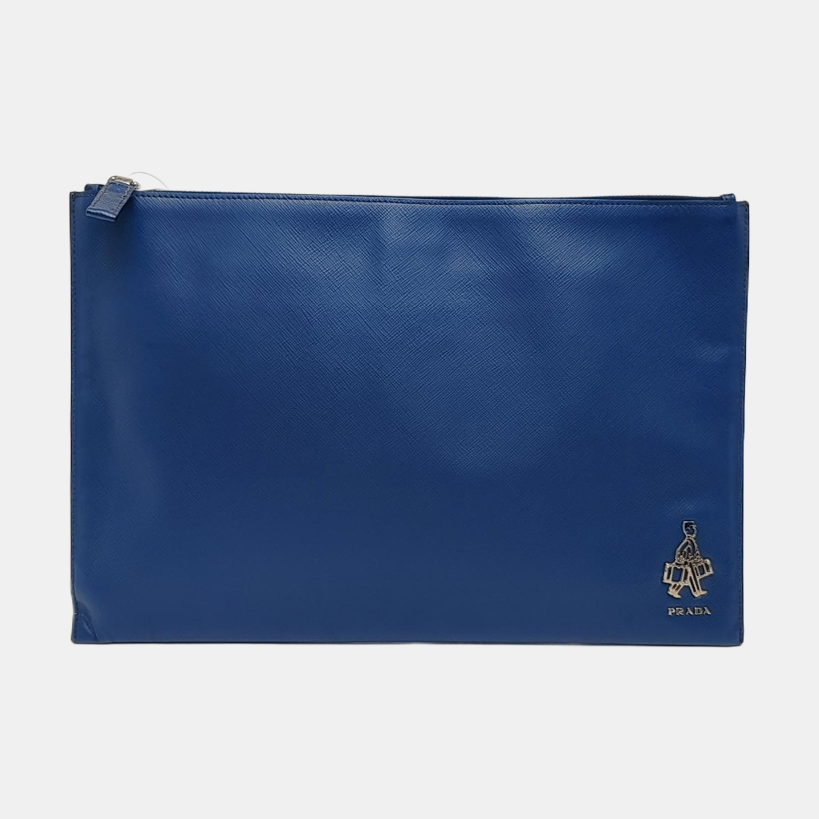 Saffiano Calfskin Clutch Blue