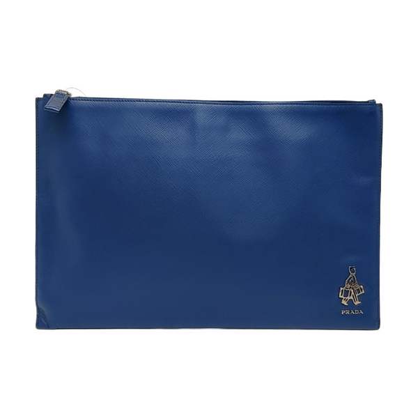 Saffiano Calfskin Clutch Blue