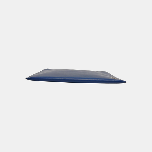 Saffiano Calfskin Clutch Blue