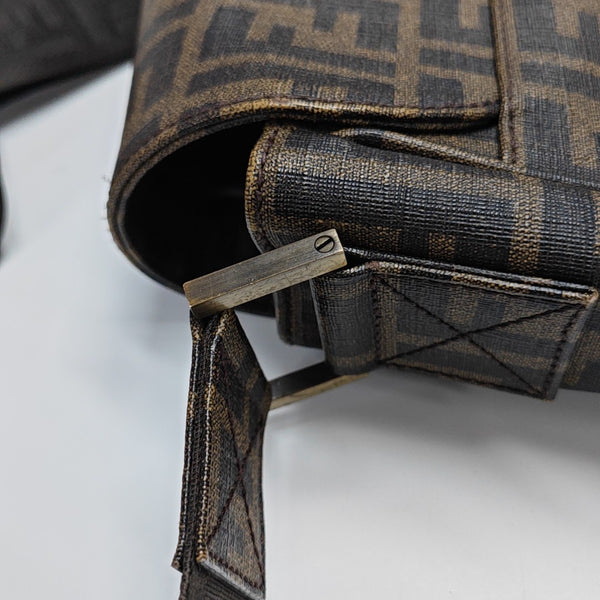 Monogram Coated Canvas Crossbody Bag Brown