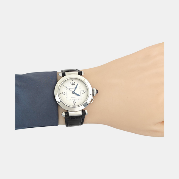 Pasha de Cartier 35mm Silver Automatic Watch