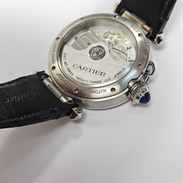 Pasha de Cartier 35mm Silver Automatic Watch