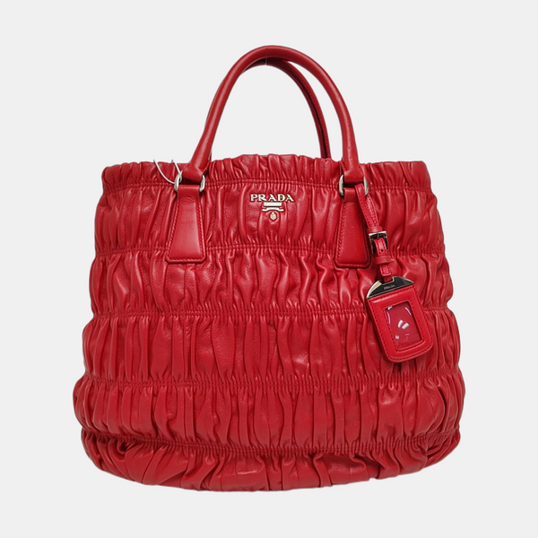 Gaufre Quilted Lambskin Red