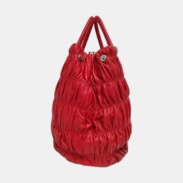 Gaufre Quilted Lambskin Red