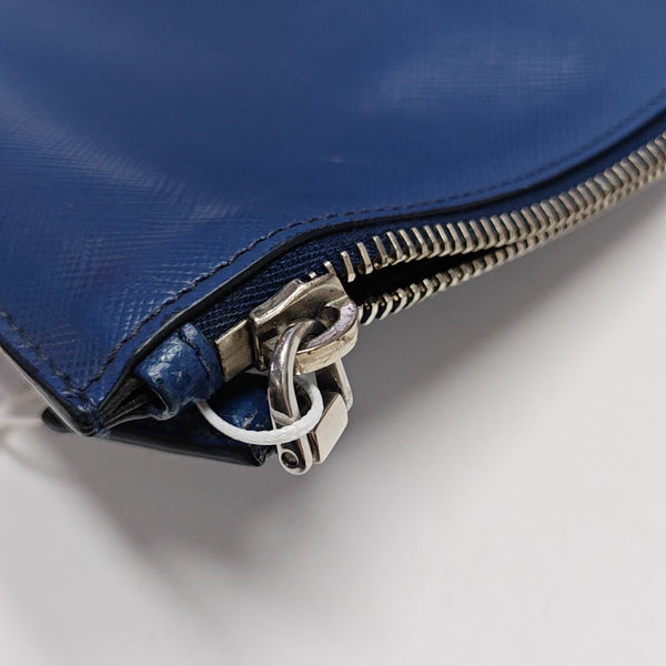 Saffiano Calfskin Clutch Blue