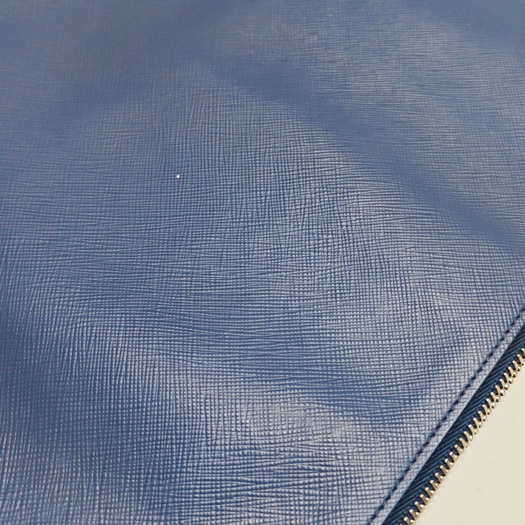 Saffiano Calfskin Clutch Blue