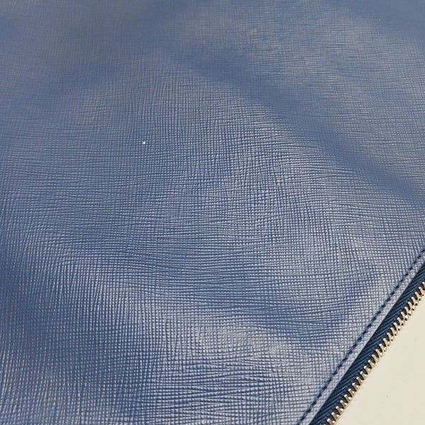 Saffiano Calfskin Clutch Blue
