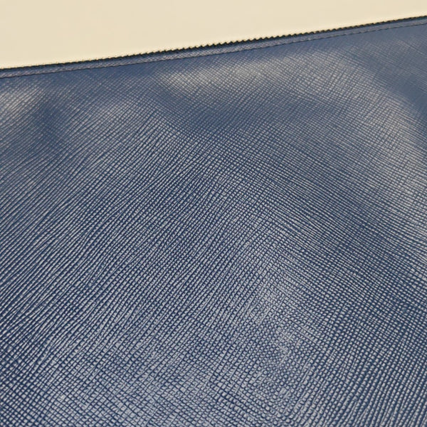Saffiano Calfskin Clutch Blue
