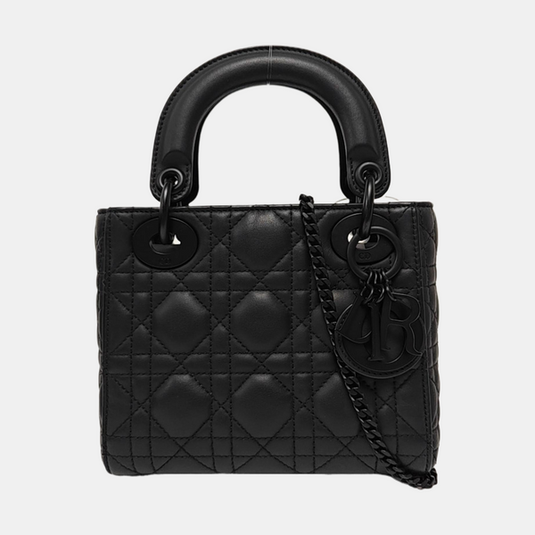 Lady Dior Mini Cannage Lambskin Black