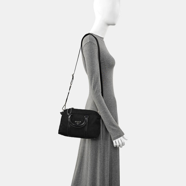 Nylon Shoulder Bag Black