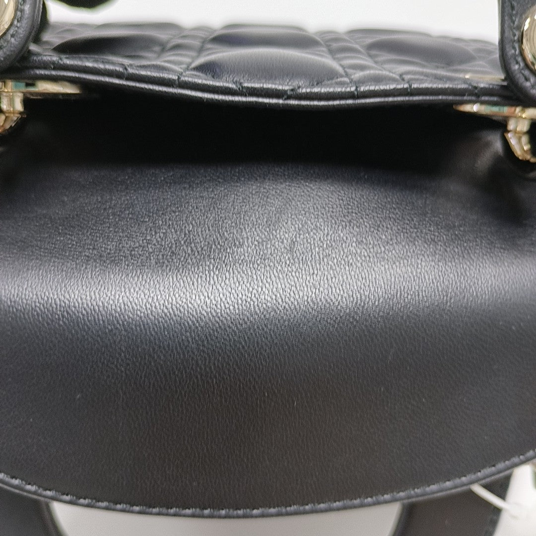 Lady Dior Mini Cannage Lambskin Black
