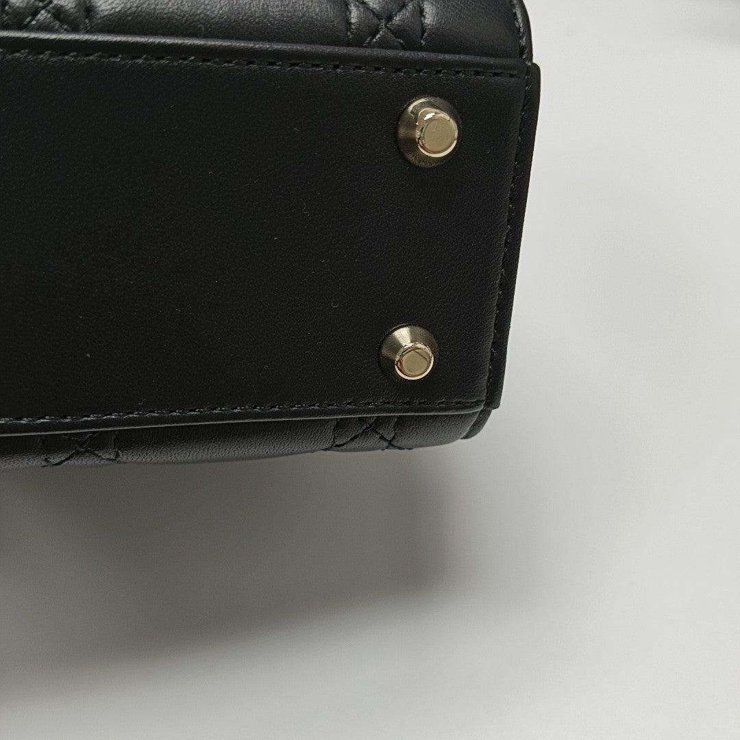 Lady Dior Mini Cannage Lambskin Black