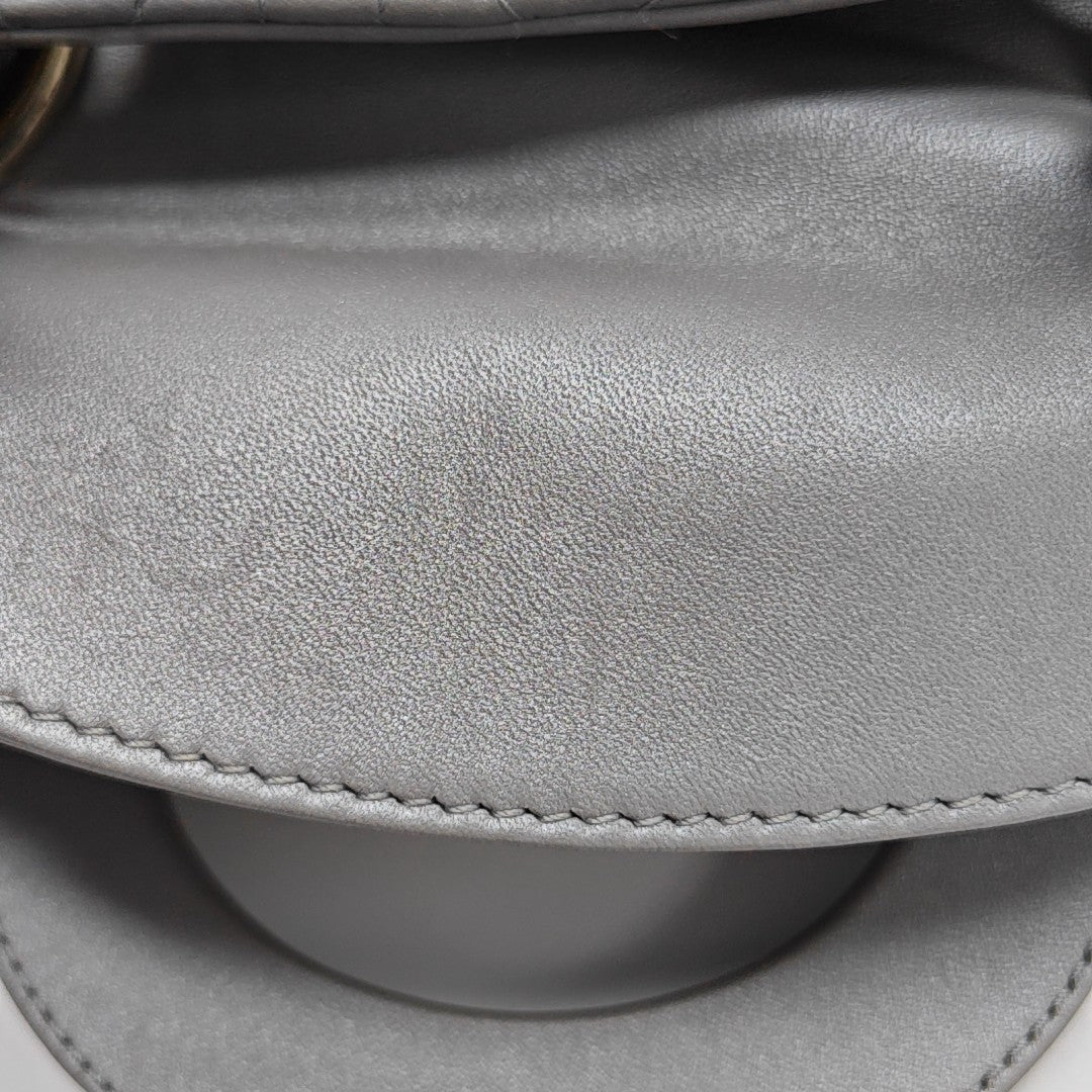 Lady Dior Mini Cannage Lambskin Gray