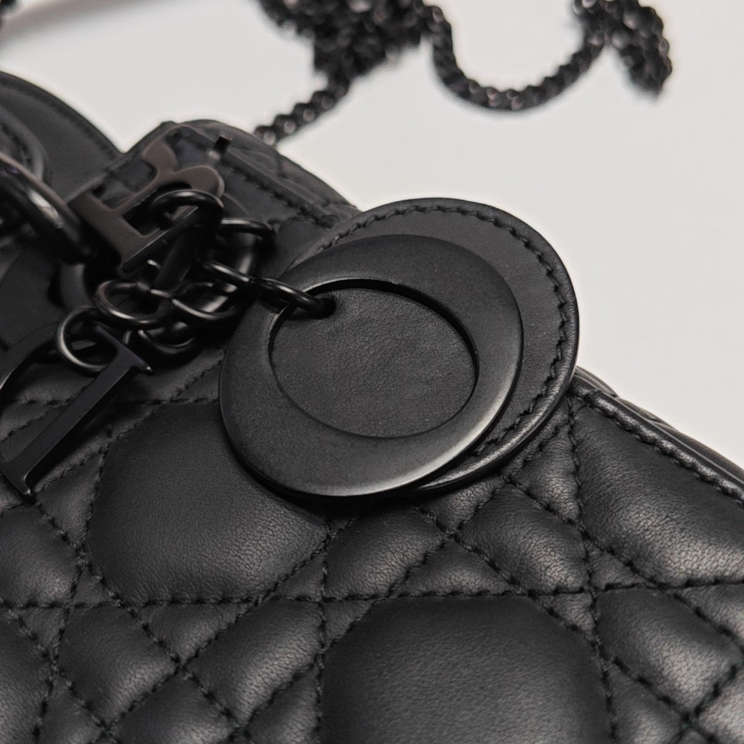 Lady Dior Mini Cannage Lambskin Black