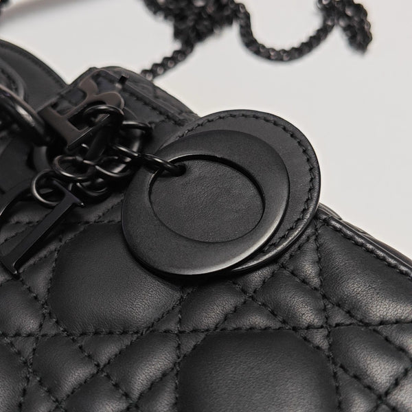 Lady Dior Mini Cannage Lambskin Black