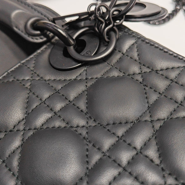 Lady Dior Mini Cannage Lambskin Black