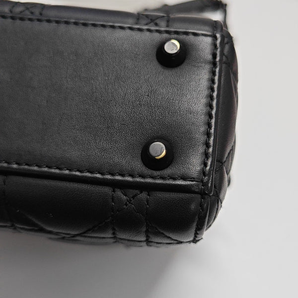 Lady Dior Mini Cannage Lambskin Black