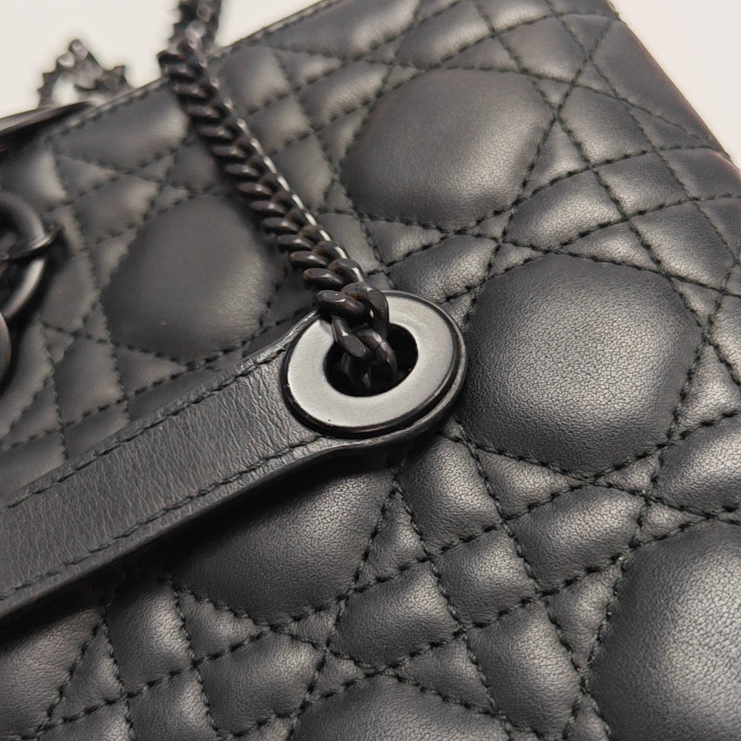 Lady Dior Mini Cannage Lambskin Black