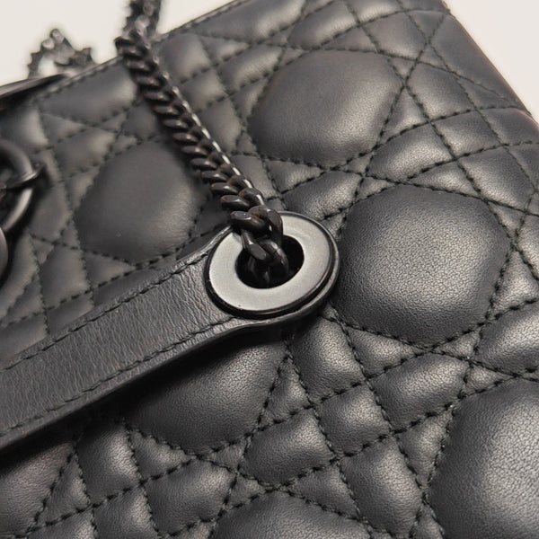 Lady Dior Mini Cannage Lambskin Black