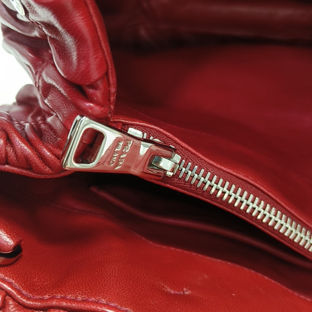 Gaufre Quilted Lambskin Red