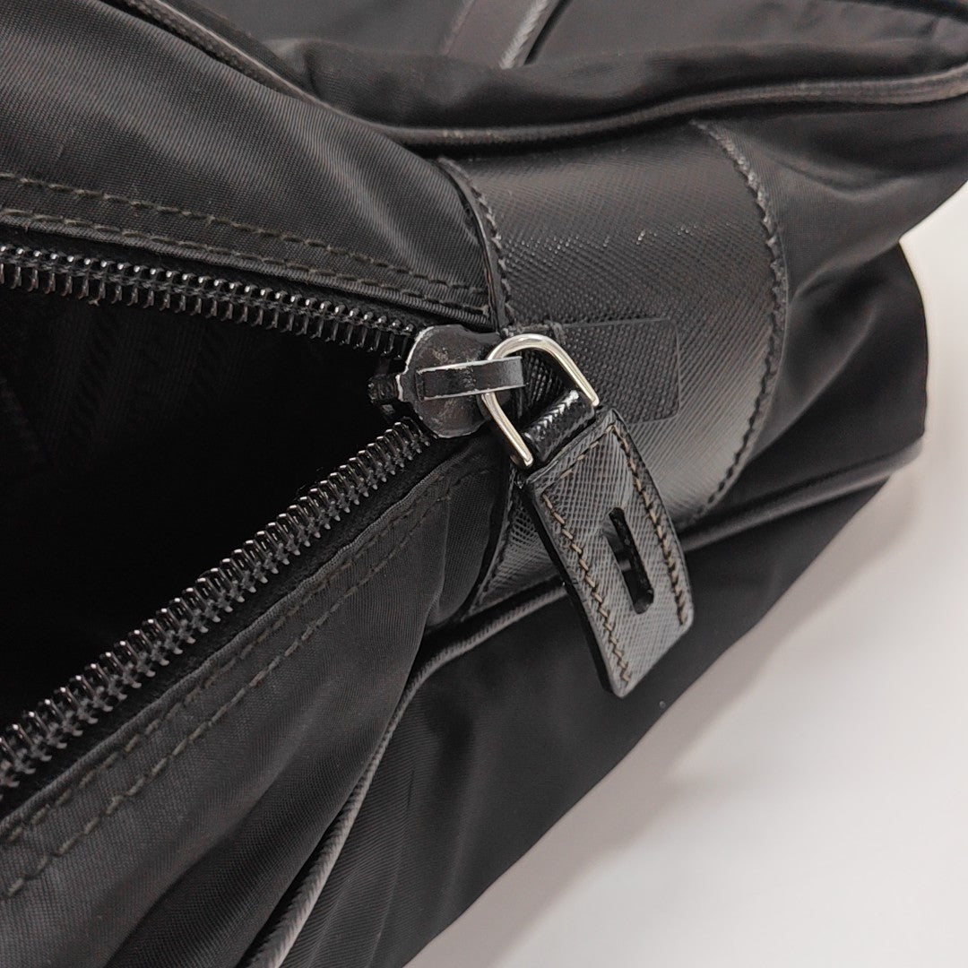 Nylon Top Handle Bag Black