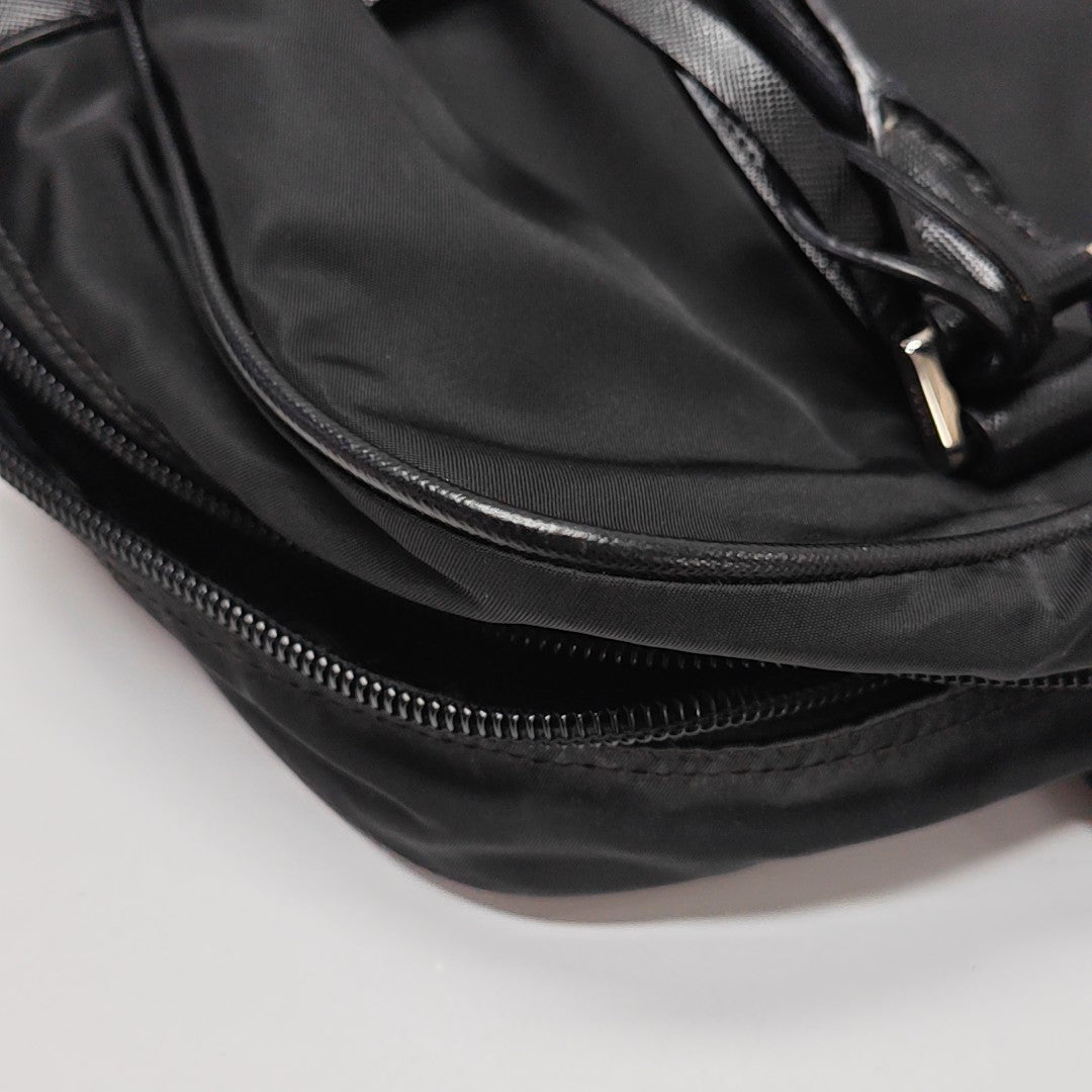 Nylon Top Handle Bag Black