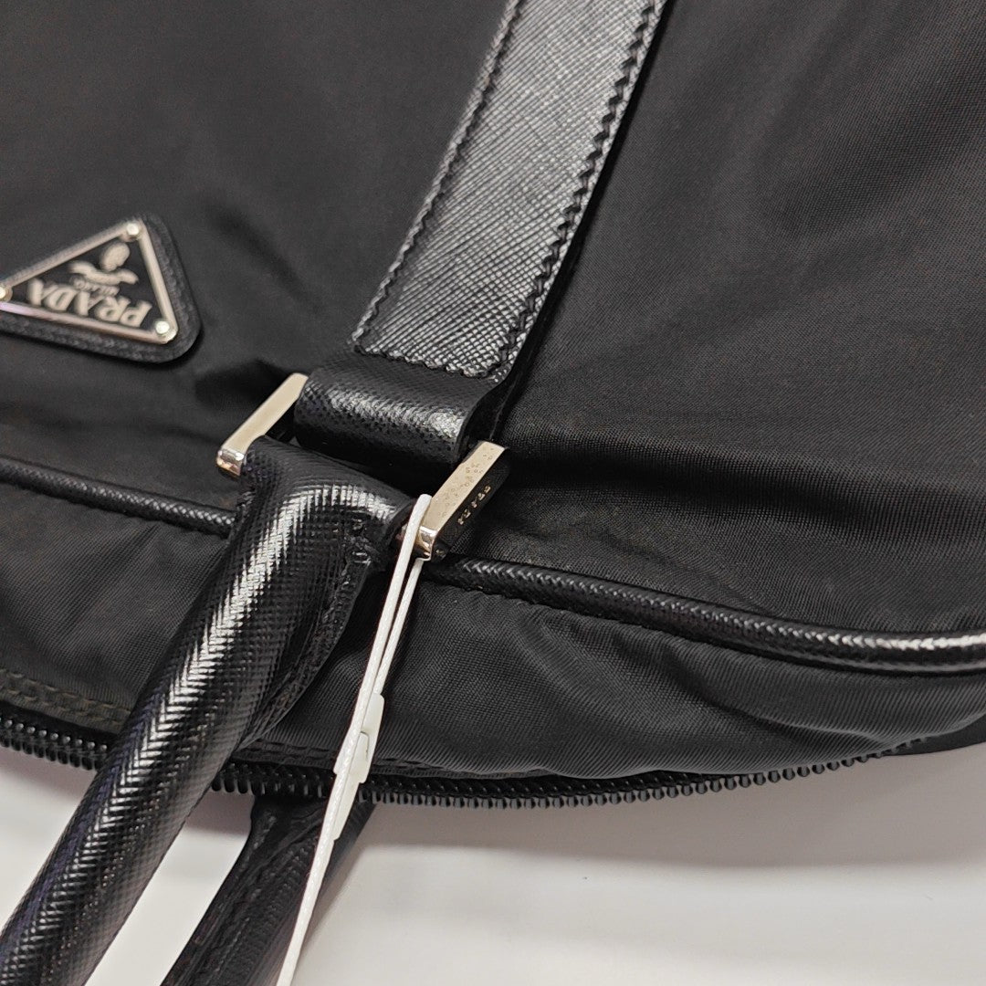 Nylon Top Handle Bag Black