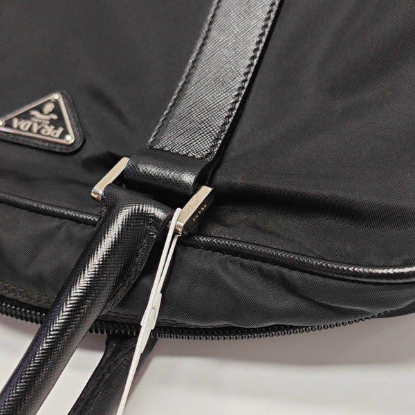 Nylon Top Handle Bag Black