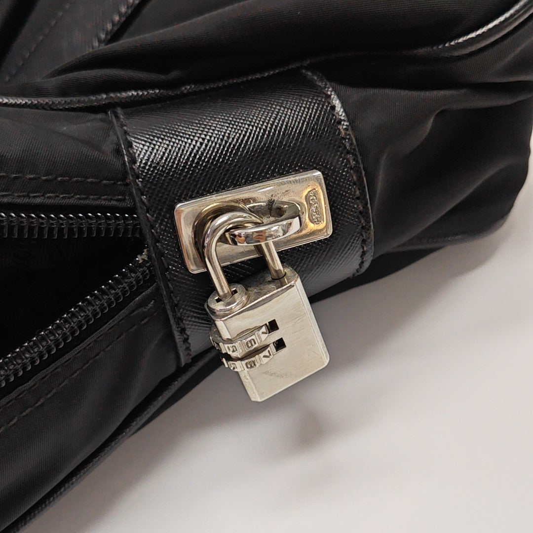Nylon Top Handle Bag Black
