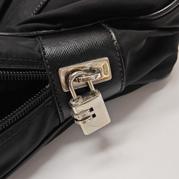 Nylon Top Handle Bag Black