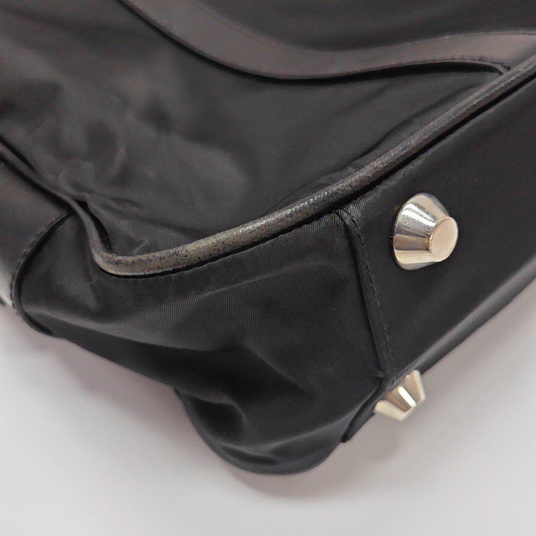 Nylon Top Handle Bag Black