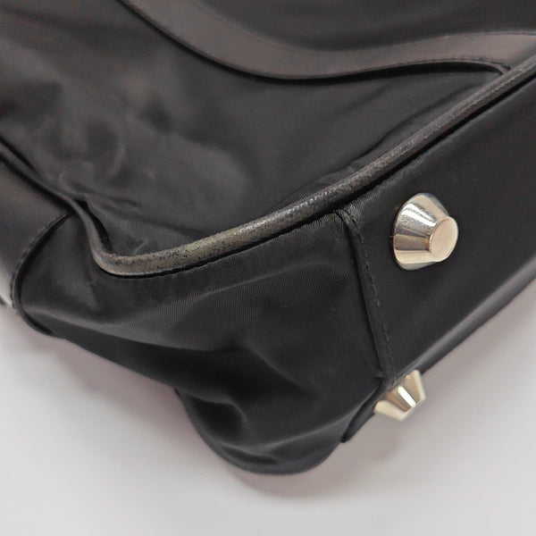 Nylon Top Handle Bag Black