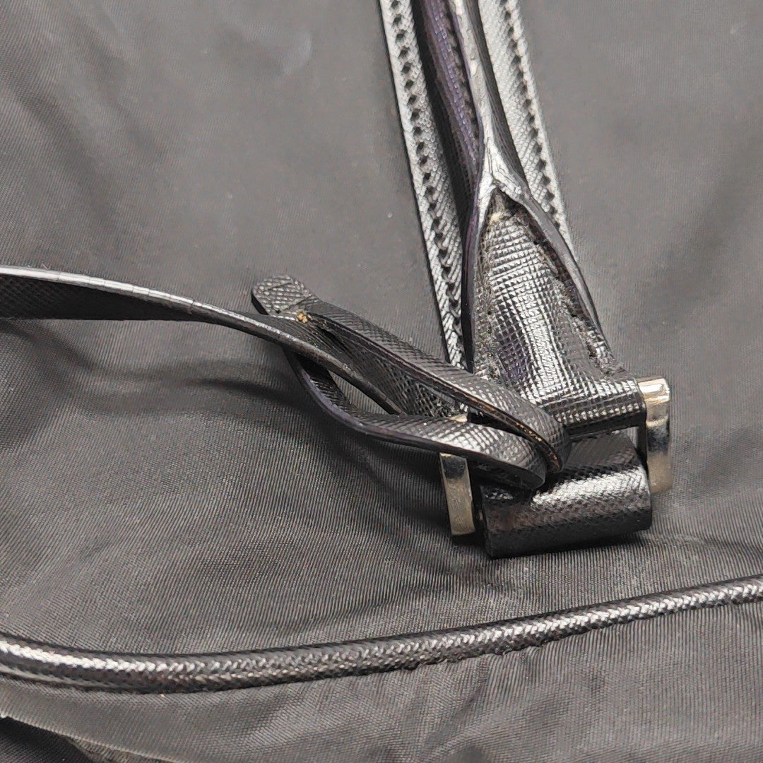 Nylon Top Handle Bag Black