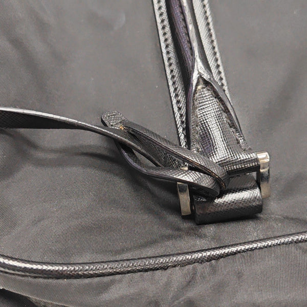 Nylon Top Handle Bag Black