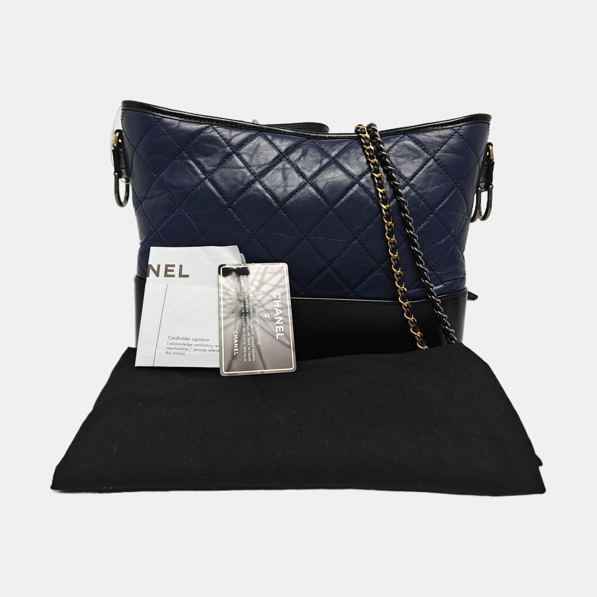 GABRIELLE Medium Quilted Calfskin Blue