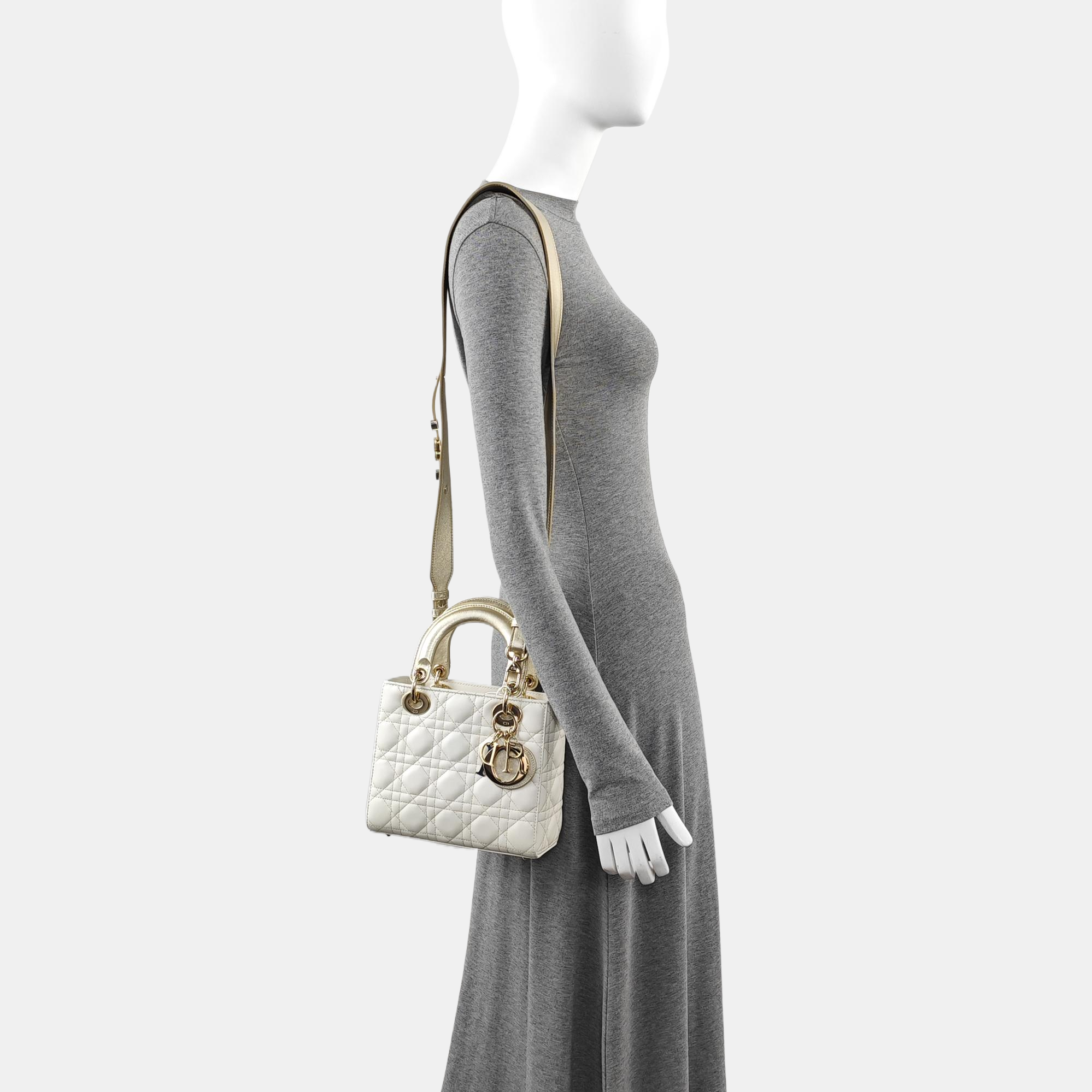 Lady Dior Small Cannage Lambskin White