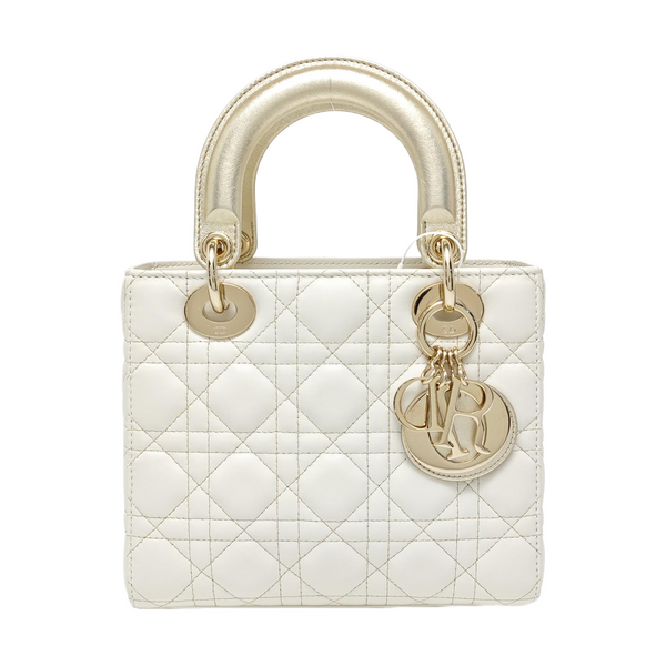 Lady Dior Small Cannage Lambskin White