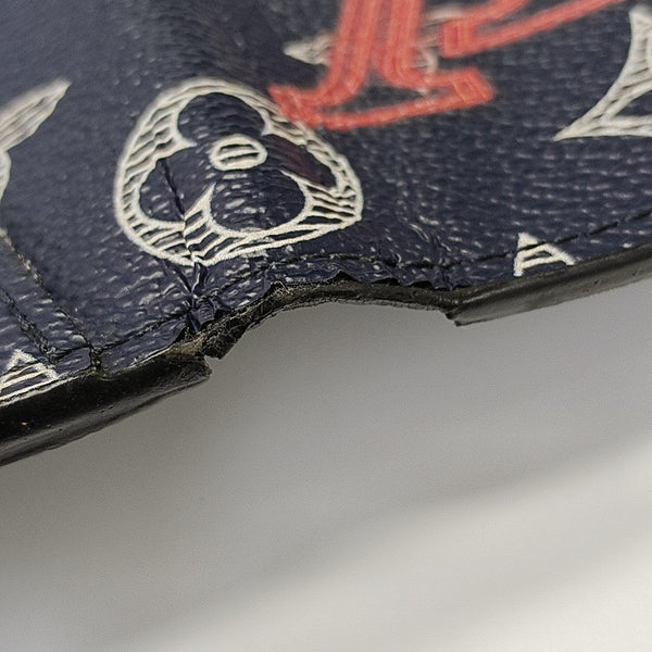 Monogram Coated Canvas Card Holder Blue