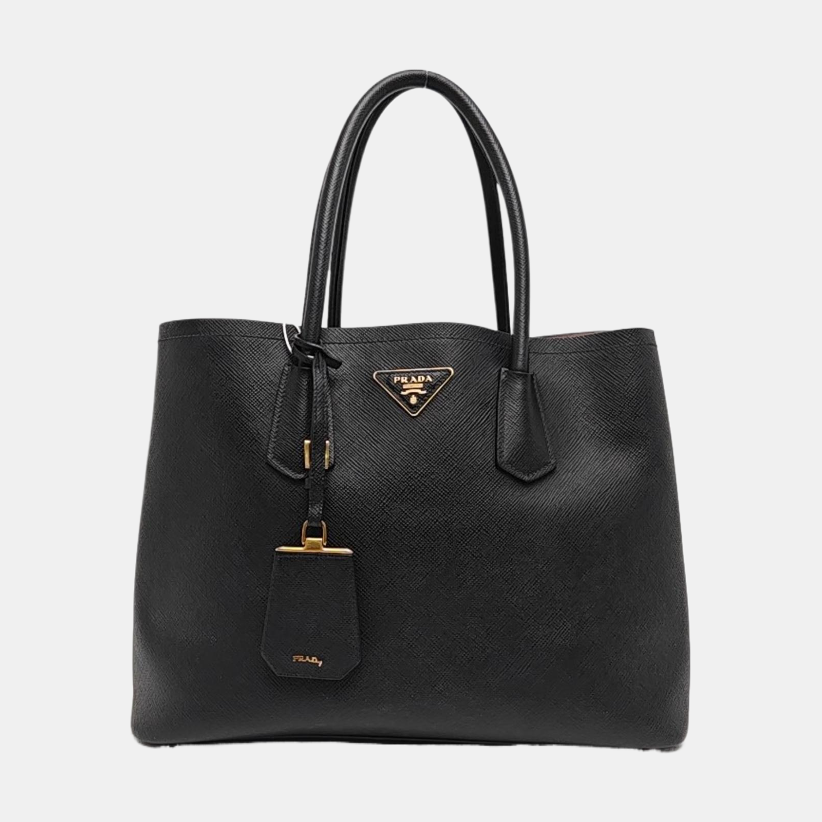 Double Large Saffiano Calfskin Black