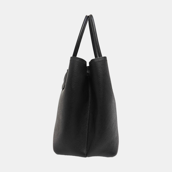 Double Large Saffiano Calfskin Black