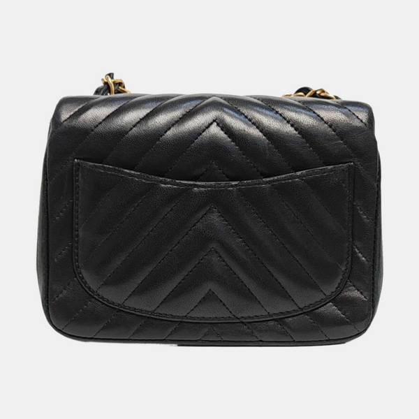 CLASSIC FLAP Mini Chevron Lambskin Black