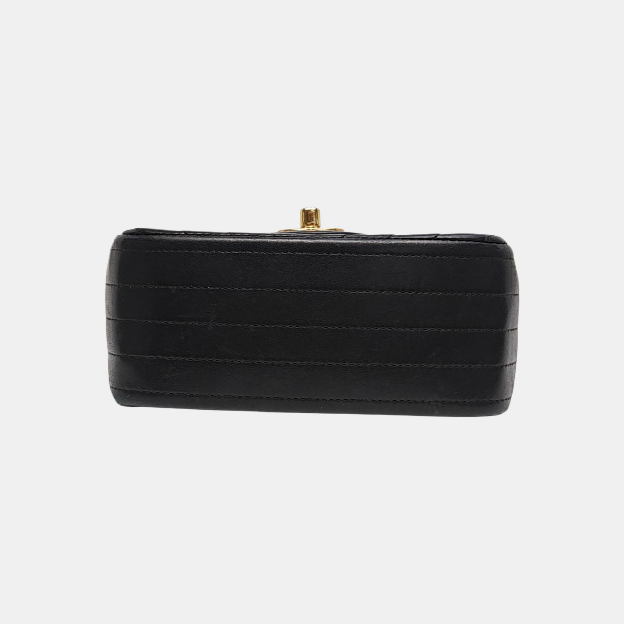CLASSIC FLAP Mini Chevron Lambskin Black