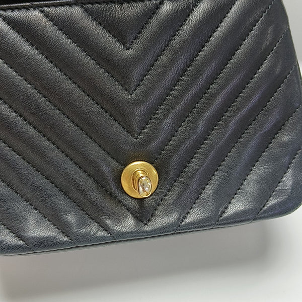 CLASSIC FLAP Mini Chevron Lambskin Black