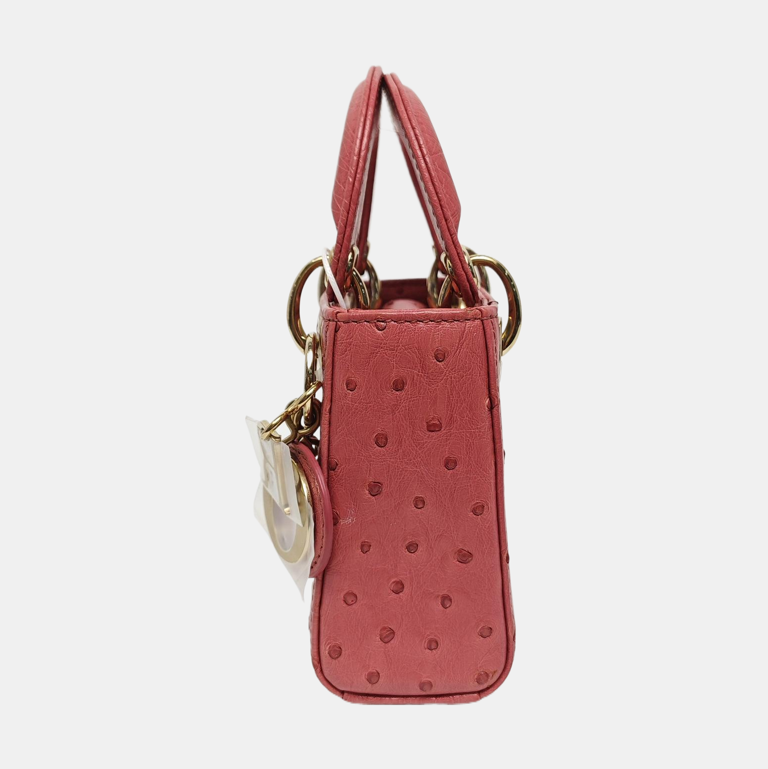 Lady Dior Super Mini Ostrich Red
