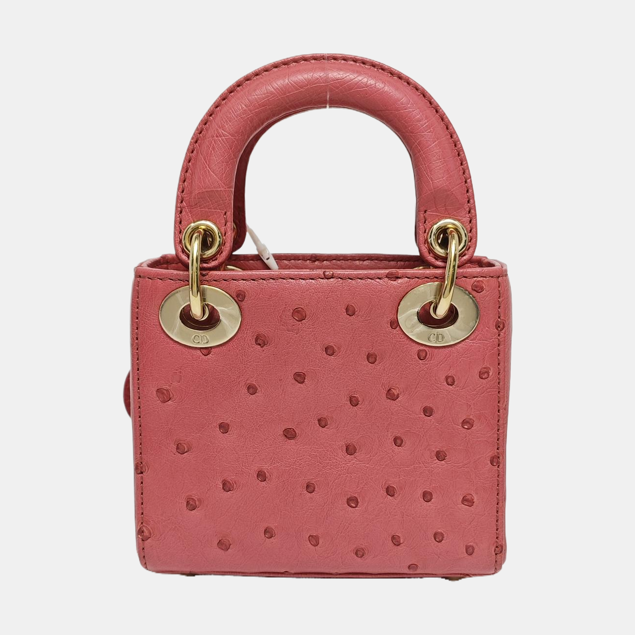 Lady Dior Super Mini Ostrich Red