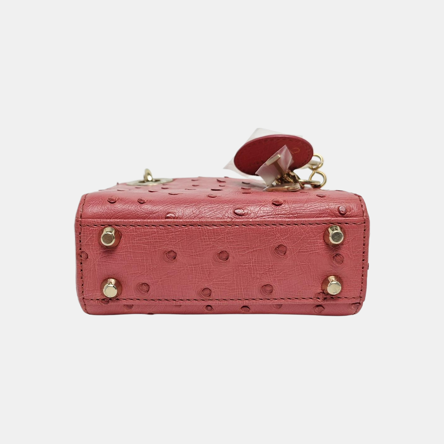 Lady Dior Super Mini Ostrich Red